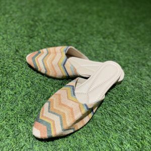 Multicolor canvas Printed Mules