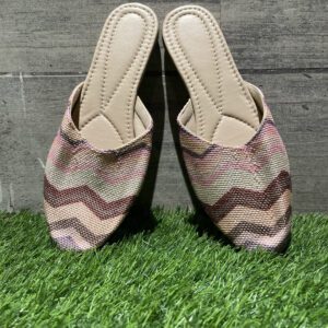 Pink canvas Printed Mules